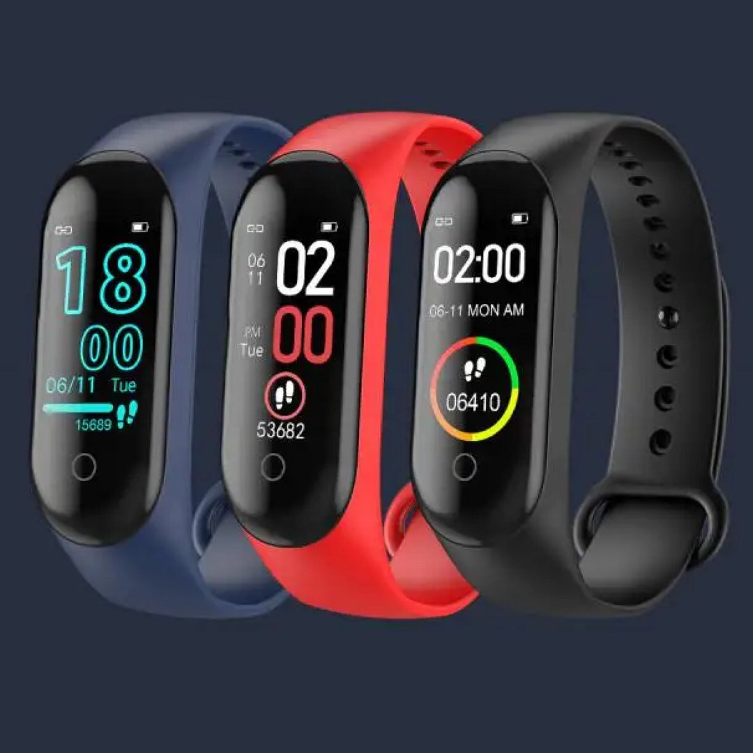 "Smartwatch mit Blutdruck- & Herzfrequenzmesser, schwarzer TFT-Touchscreen, wasserdicht IP67 für Gesundheitsüberwachung."