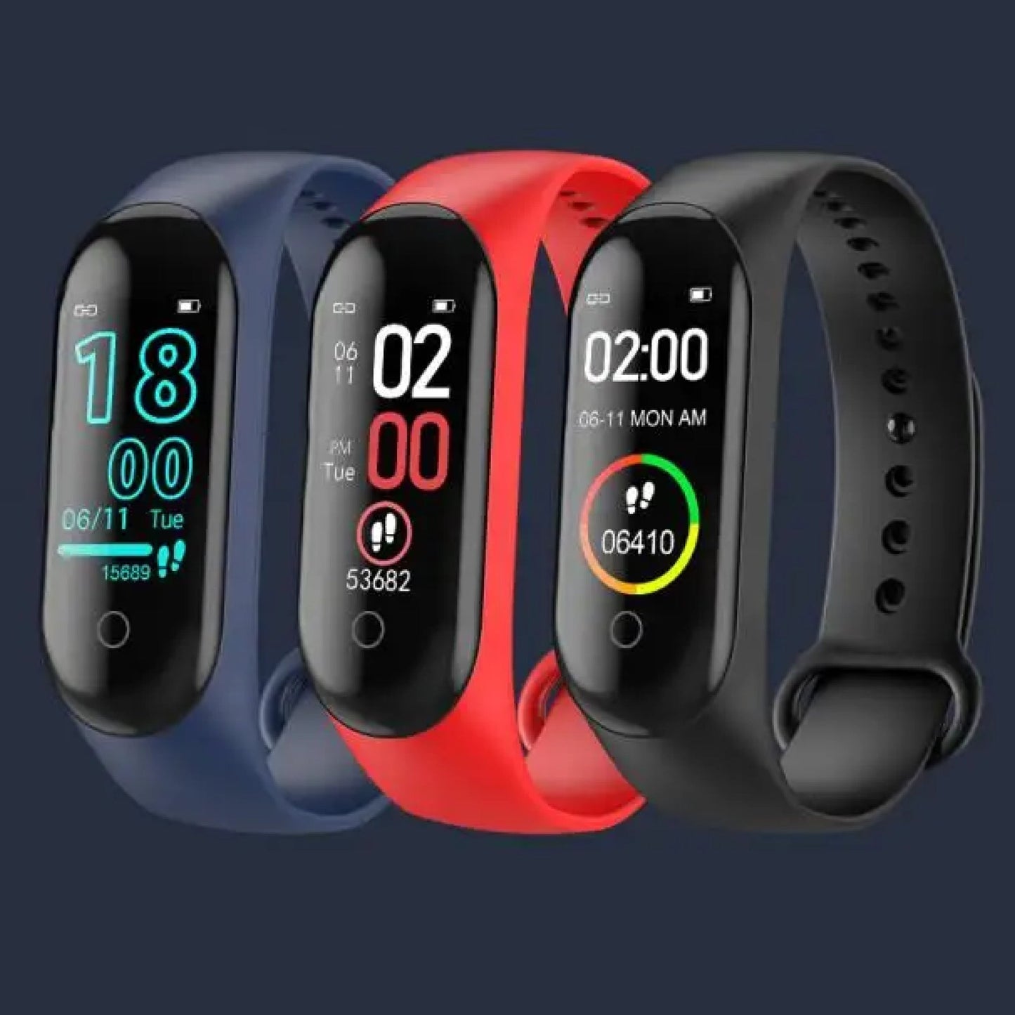 "Smartwatch mit Blutdruck- & Herzfrequenzmesser, schwarzer TFT-Touchscreen, wasserdicht IP67 für Gesundheitsüberwachung."