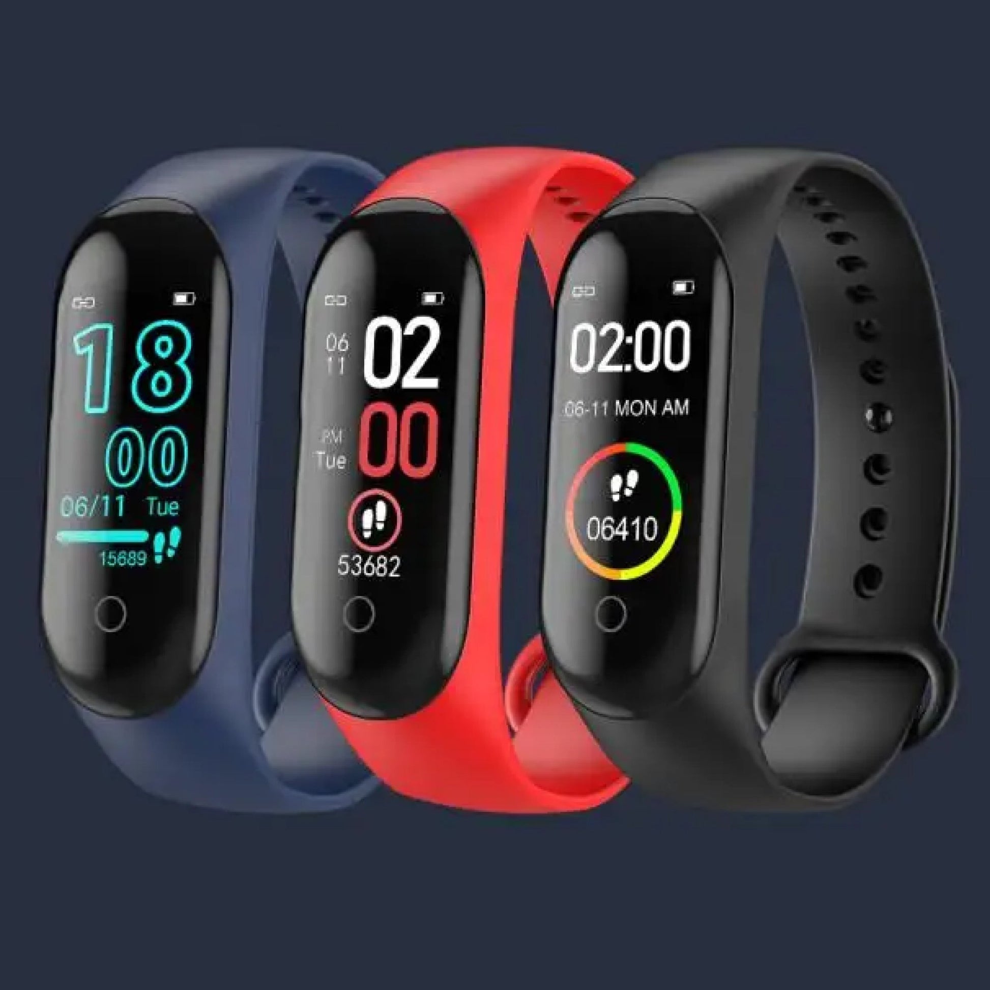 "Smartwatch mit Blutdruck- & Herzfrequenzmesser, schwarzer TFT-Touchscreen, wasserdicht IP67 für Gesundheitsüberwachung."