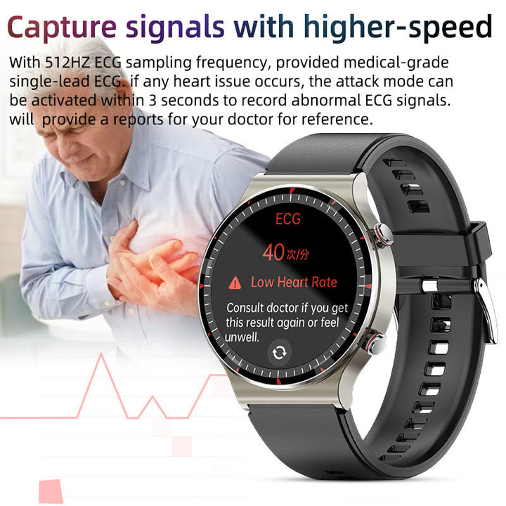 "Smartwatch mit EKG, Blutsauerstoff- und Herzfrequenzüberwachung, stilvolles Design, Gesundheitsüberwachung, Technologie-Gadg