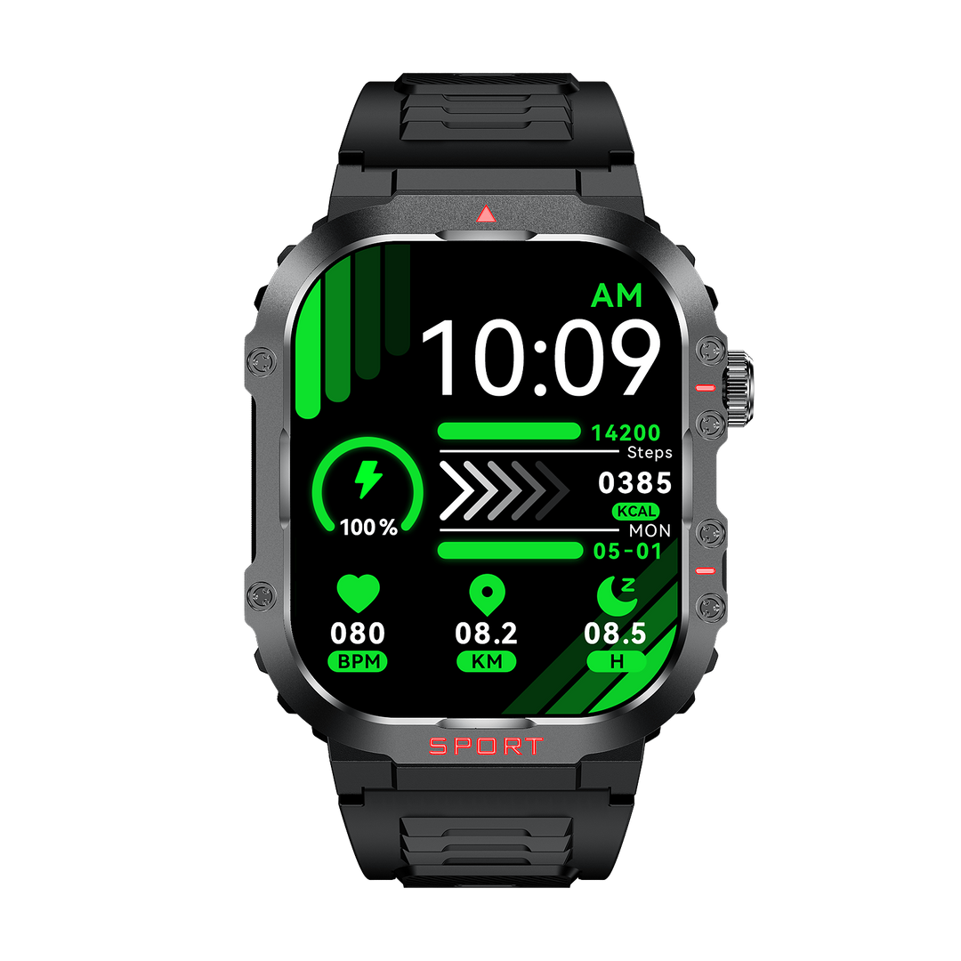 "Smartwatch mit großem HD-Display und Gesundheitsmonitor, Blutzucker- und Herzfrequenzüberwachung, stilvolles Design."