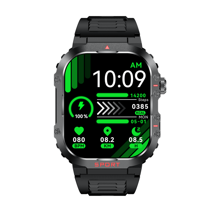 "Smartwatch mit großem HD-Display und Gesundheitsmonitor, Blutzucker- und Herzfrequenzüberwachung, stilvolles Design."