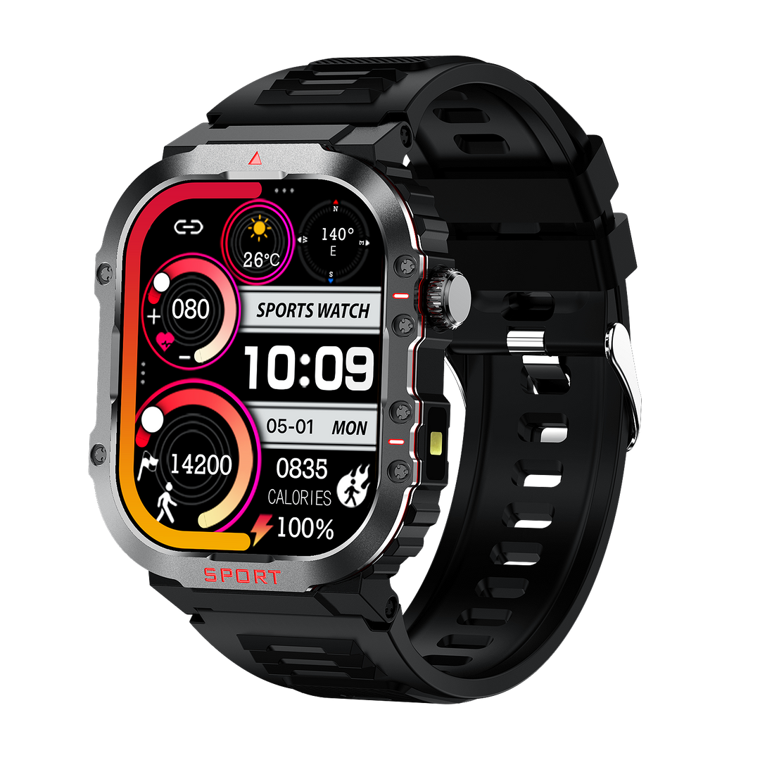 "Smartwatch mit großem HD-Display und Gesundheitsmonitor, Blutzucker- und Herzfrequenzüberwachung, stilvolles Design."