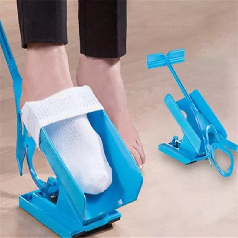 "Socken Anzieh Hilfe für Senioren in ergonomischem Design, perfekt für müheloses Anziehen ohne Bücken."