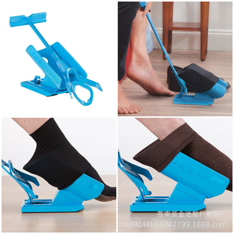 "Socken Anzieh Hilfe für Senioren in ergonomischem Design, perfekt für müheloses Anziehen ohne Bücken."
