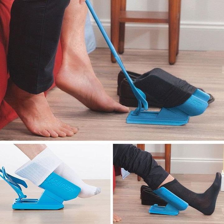 "Socken Anzieh Hilfe für Senioren in ergonomischem Design, perfekt für müheloses Anziehen ohne Bücken."