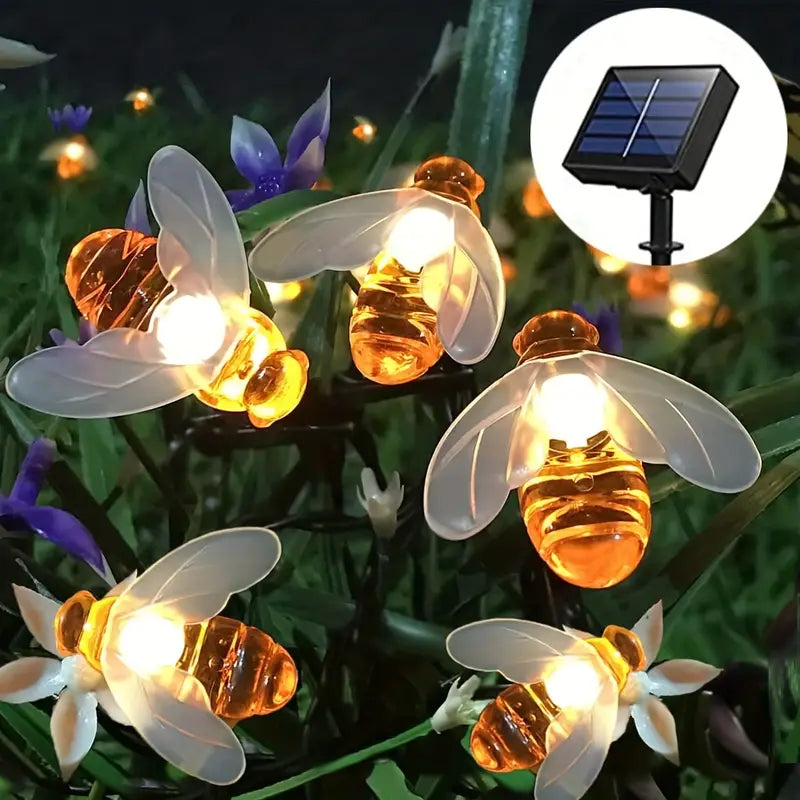 "Solar Gartenlichterkette in Blumenform, wetterfest, elegantes Ambiente, ideal für Gartenpartys und Outdoor-Nutzung."