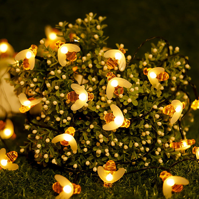 "Solar Gartenlichterkette in Blumenform, wetterfest, elegantes Ambiente, ideal für Gartenpartys und Outdoor-Nutzung."
