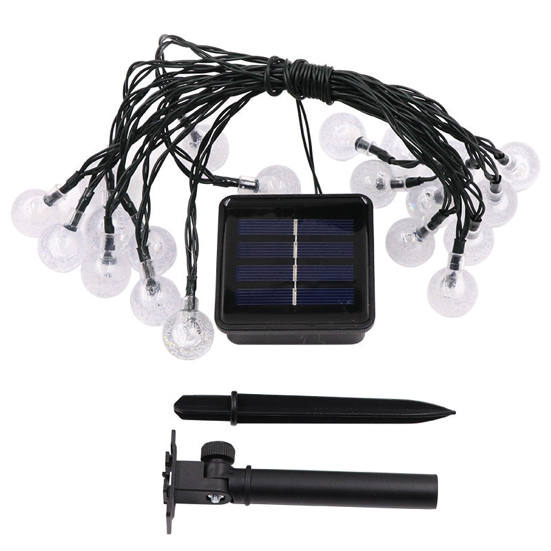"Solar Gartenlichterkette in Blumenform, wetterfest, elegantes Ambiente, ideal für Gartenpartys und Outdoor-Nutzung."