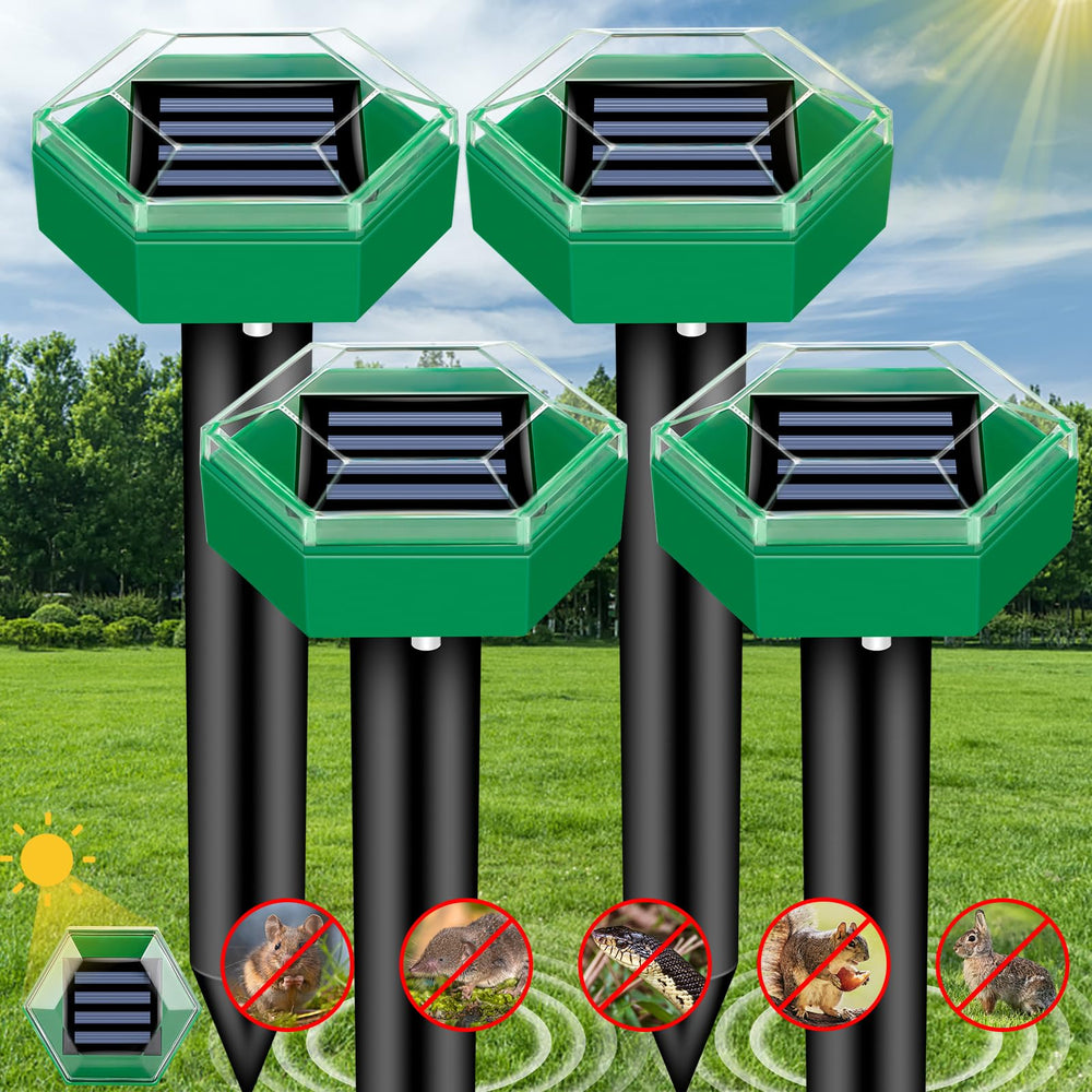 Solarbetriebene, wasserdichte Maulwurfabwehr mit Ultraschall im Einsatz. Effektiver Schutz für Ihren Garten, IP65 zertifizier