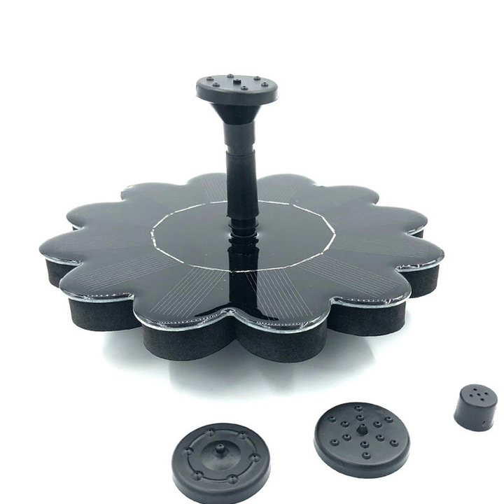 "Solarbetriebener Gartenbrunnen mit Blumen-Design für Teiche, zeigt elegante Wasserfontäne, solarbetrieben, umweltfreundlich"