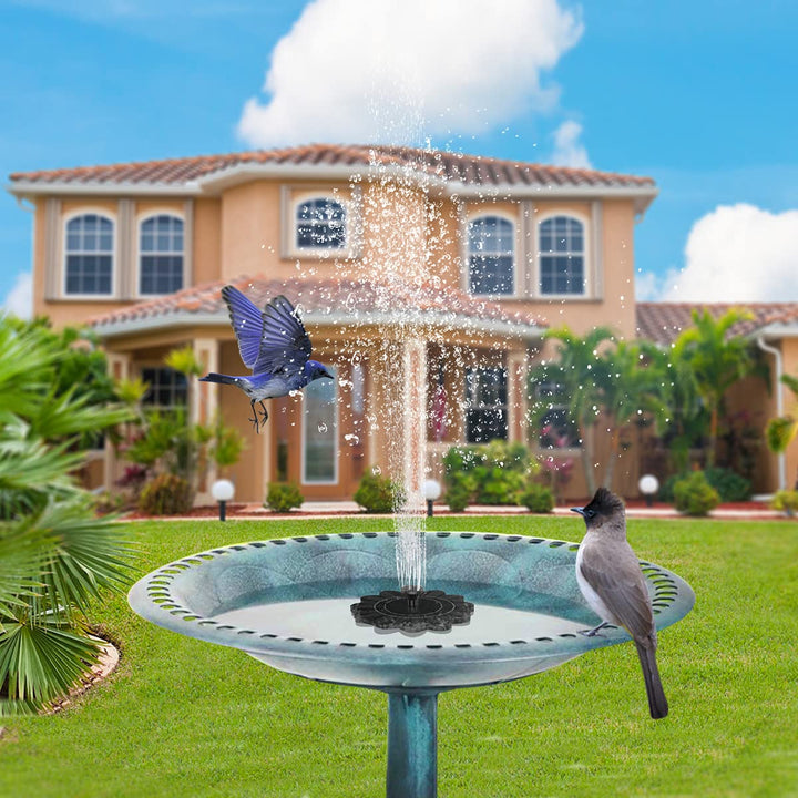 "Solarbetriebener Gartenbrunnen mit Blumen-Design für Teiche, zeigt elegante Wasserfontäne, solarbetrieben, umweltfreundlich"