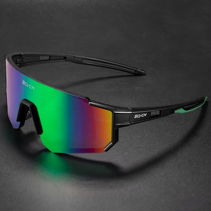 "Sport- und Radbrille mit UV400 Schutz, klare Polycarbonat-Gläser, ergonomisch, für Outdoor-Aktivitäten geeignet, Herren"