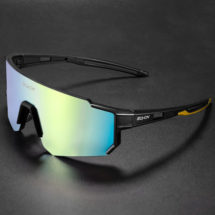 "Sport- und Radbrille mit UV400 Schutz, klare Polycarbonat-Gläser, ergonomisch, für Outdoor-Aktivitäten geeignet, Herren"