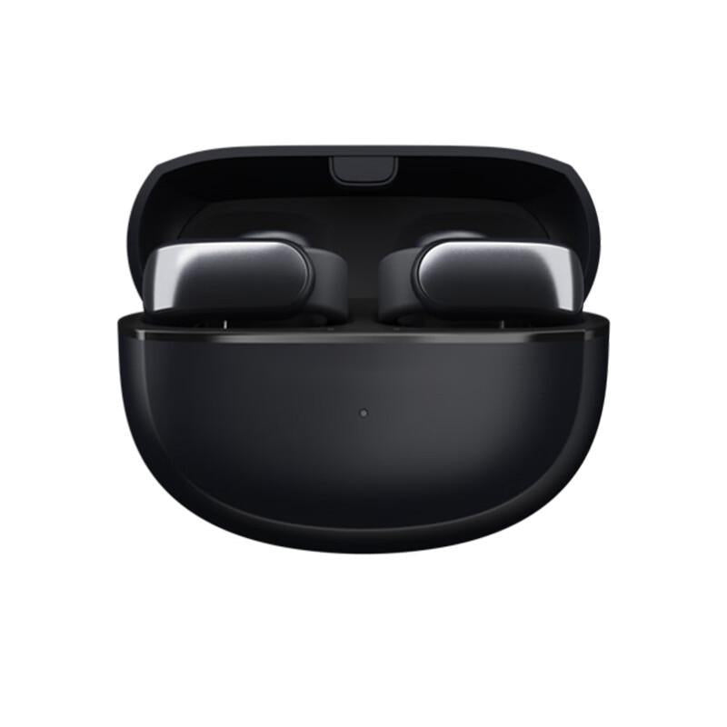 Sportkopfhörer mit offenem Ohr, Bluetooth 5.3, schwarz, lange Akkulaufzeit, ideal für Sport und Outdoor-Aktivitäten.