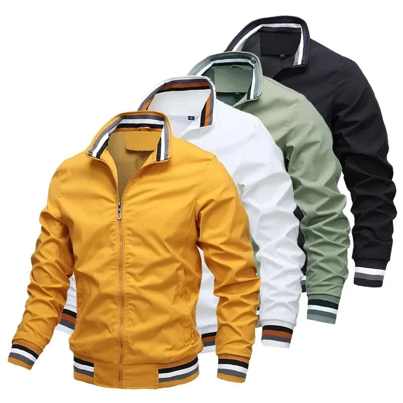 "Sportliche Herren Übergangsjacke, vielseitig, komfortabel, klassisches Design, mit Taschen und stilvollem Kragen."
