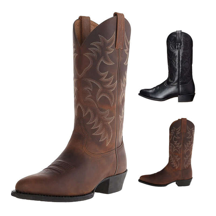 Halbhohe Cowboystiefel aus Leder