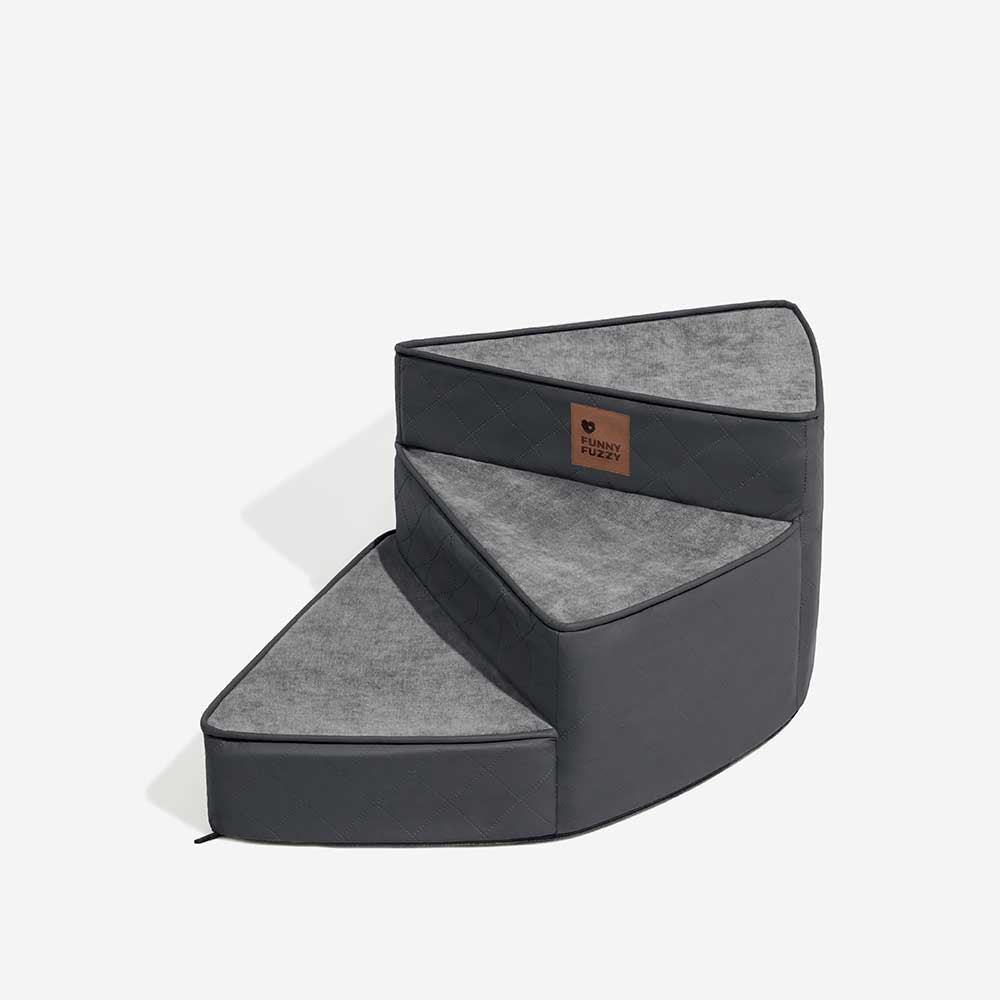 "Stilige, gelenkschonende Haustiertreppe, wasserabweisend, kurvendesign, ideal für modernen Wohnraum, rutschfest, leicht zu r