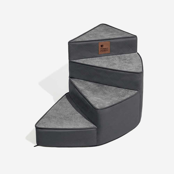 "Stilige, gelenkschonende Haustiertreppe, wasserabweisend, kurvendesign, ideal für modernen Wohnraum, rutschfest, leicht zu r