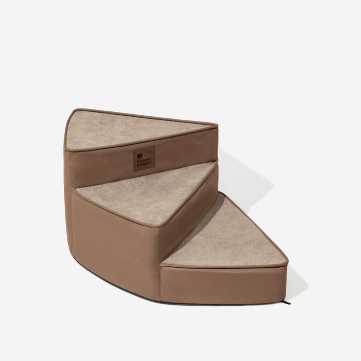 "Stilige, gelenkschonende Haustiertreppe, wasserabweisend, kurvendesign, ideal für modernen Wohnraum, rutschfest, leicht zu r