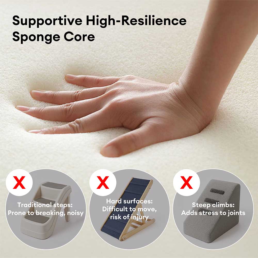 "Stilige, gelenkschonende Haustiertreppe, wasserabweisend, kurvendesign, ideal für modernen Wohnraum, rutschfest, leicht zu r