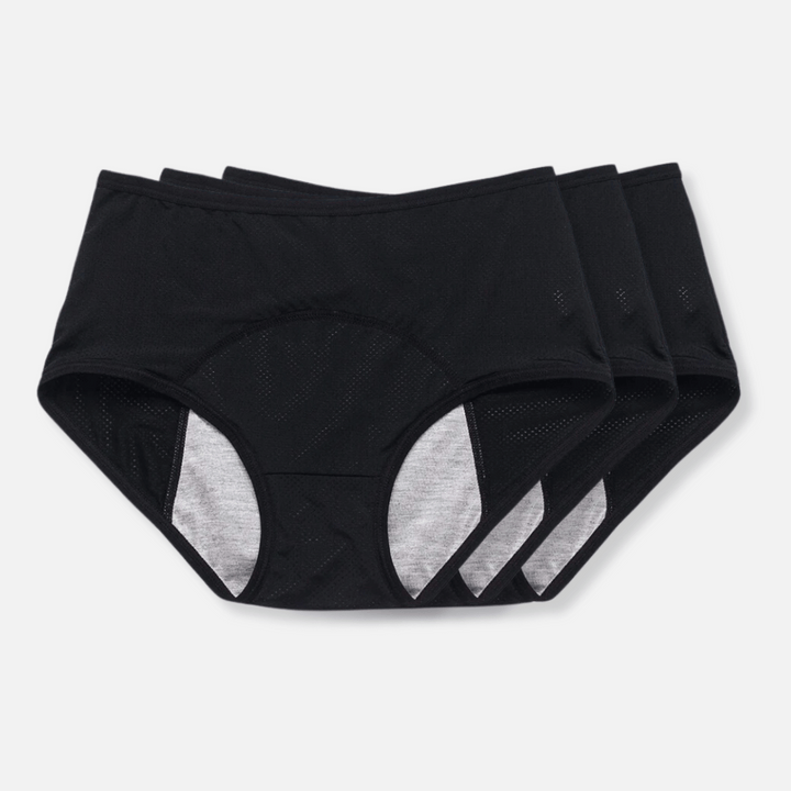 "Stilvolle auslaufsichere Damen-Unterhose, weiß, mit weichem, diskretem Design und hohem Tragekomfort für täglichen Schutz."