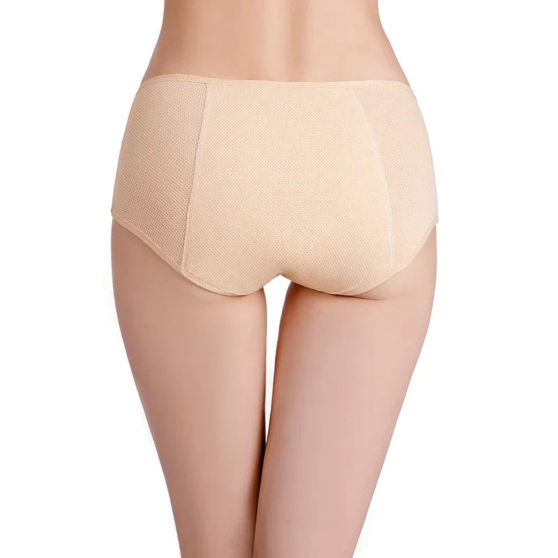 "Stilvolle auslaufsichere Damen-Unterhose, weiß, mit weichem, diskretem Design und hohem Tragekomfort für täglichen Schutz."