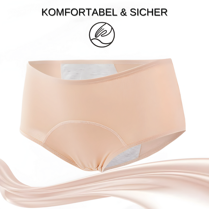 "Stilvolle auslaufsichere Damen-Unterhose, weiß, mit weichem, diskretem Design und hohem Tragekomfort für täglichen Schutz."