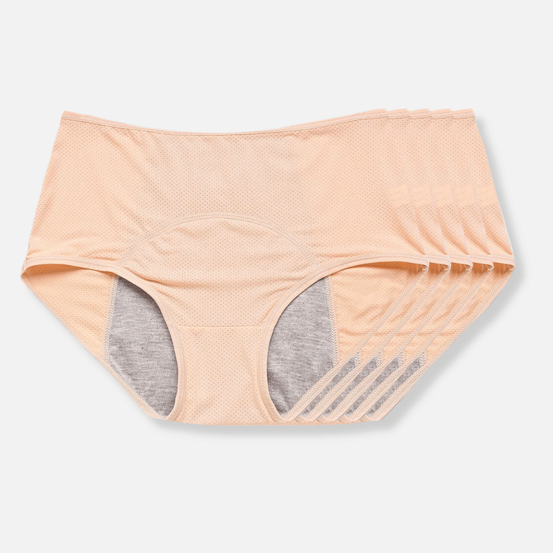 "Stilvolle auslaufsichere Damen-Unterhose, weiß, mit weichem, diskretem Design und hohem Tragekomfort für täglichen Schutz."