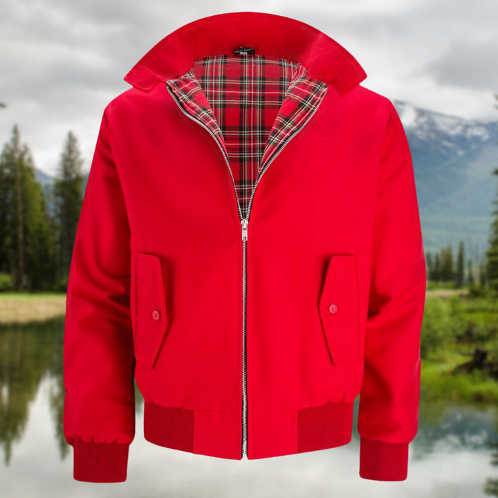 "Stilvolle Harrington-Jacke für Herren in klassischem Design, mit Stehkragen, gerippten Bündchen und praktischen Taschen."