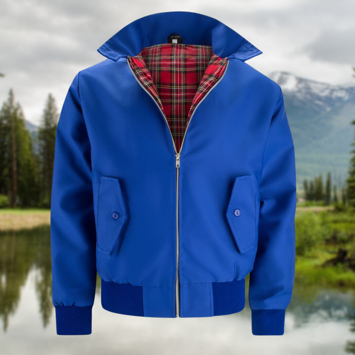 "Stilvolle Harrington-Jacke für Herren in klassischem Design, mit Stehkragen, gerippten Bündchen und praktischen Taschen."