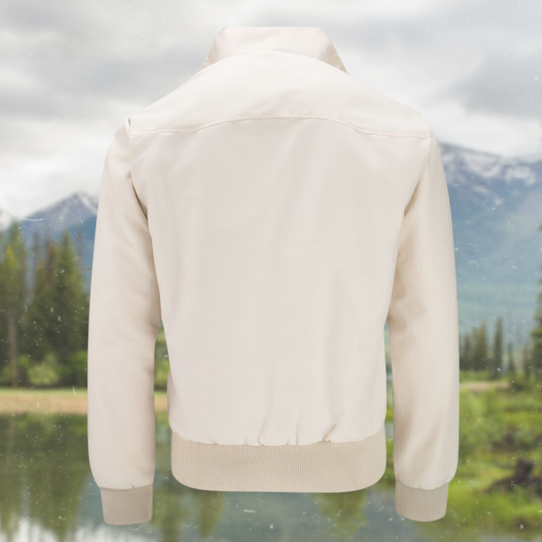 "Stilvolle Harrington-Jacke für Herren in klassischem Design, mit Stehkragen, gerippten Bündchen und praktischen Taschen."