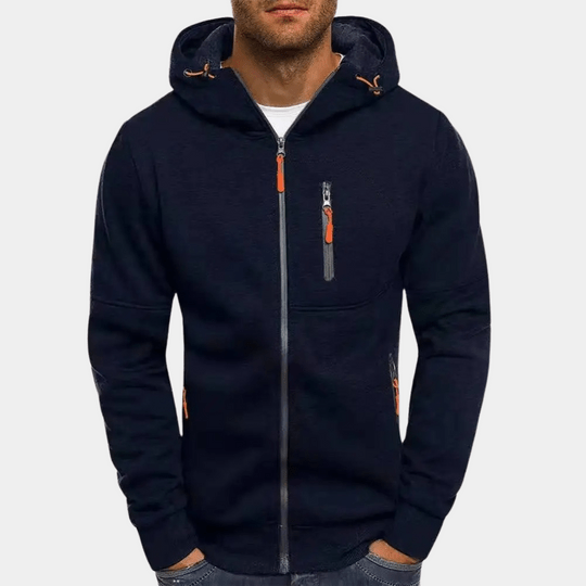 Stilvolle Herren Kapuzenjacke in Armeegrün, schmal geschnitten, modisches Design, ideal für kühle Tage und vielseitig tragbar