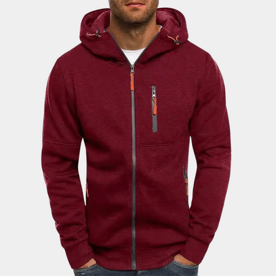 Stilvolle Herren Kapuzenjacke in Armeegrün, schmal geschnitten, modisches Design, ideal für kühle Tage und vielseitig tragbar