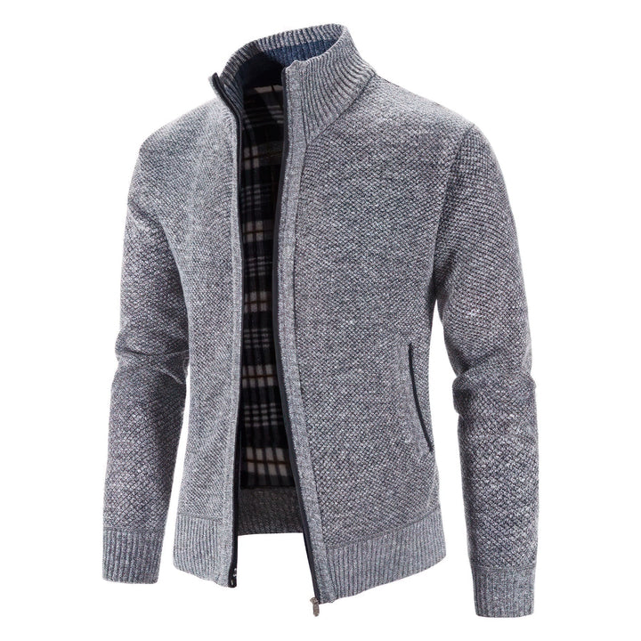 "Stilvolle Herren Strickjacke mit Reißverschluss, moderne Optik, warme Farbtöne, exzellente Passform, elegant und bequem"