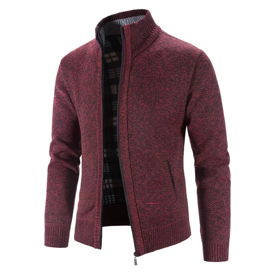 "Stilvolle Herren Strickjacke mit Reißverschluss, moderne Optik, warme Farbtöne, exzellente Passform, elegant und bequem"