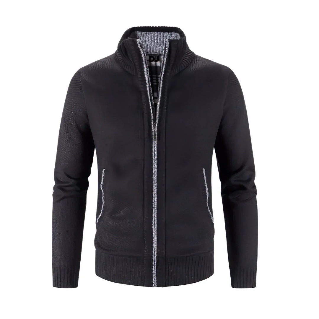 "Stilvolle Herren Strickjacke mit Reißverschluss, moderne Optik, warme Farbtöne, exzellente Passform, elegant und bequem"