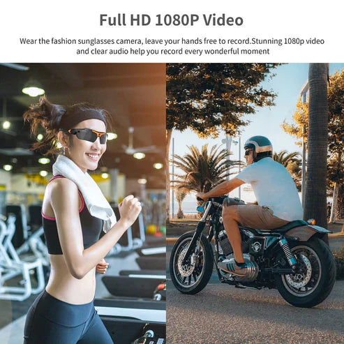 "Stilvolle Kamera-Sonnenbrille mit schwarzem Rahmen, dualer Funktion für Videoaufzeichnung und Sonnenschutz, ideal für Abente