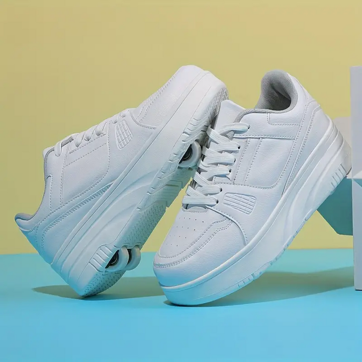 Stilvolle Kinder-Rollschuhe mit abnehmbaren Rädern, geeignet für Outdoor-Abenteuer, fördern aktiven Lebensstil.