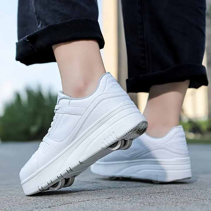 Stilvolle Kinder-Rollschuhe mit abnehmbaren Rädern, geeignet für Outdoor-Abenteuer, fördern aktiven Lebensstil.