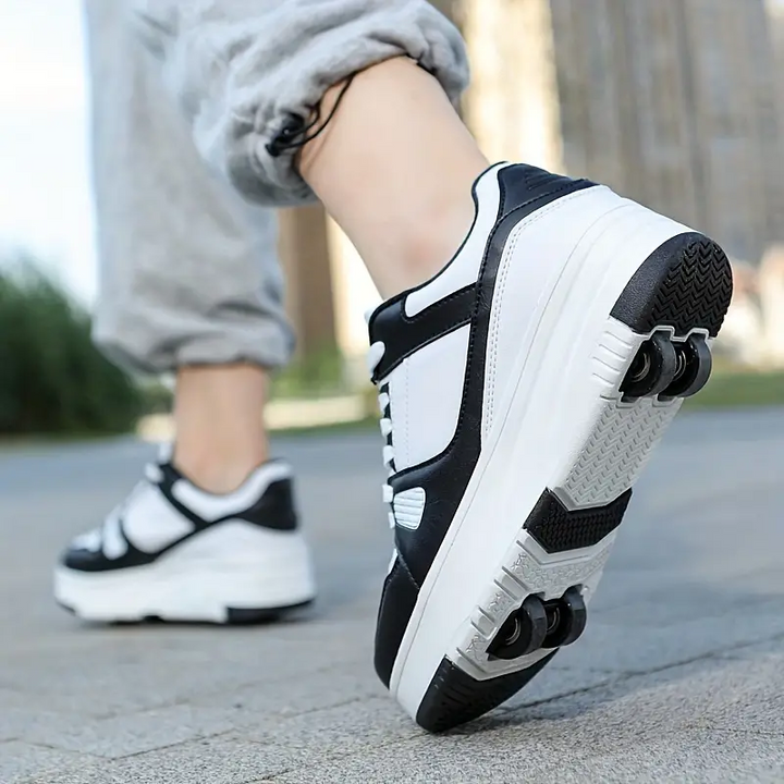 Stilvolle Kinder-Rollschuhe mit abnehmbaren Rädern, geeignet für Outdoor-Abenteuer, fördern aktiven Lebensstil.