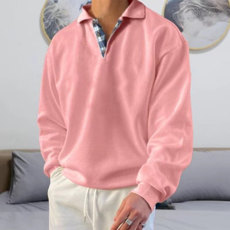 "Stilvoller, atmungsaktiver Herren Pullover in Blau mit V-Ausschnitt und langen Ärmeln, ideal für modernen Sommerlook."