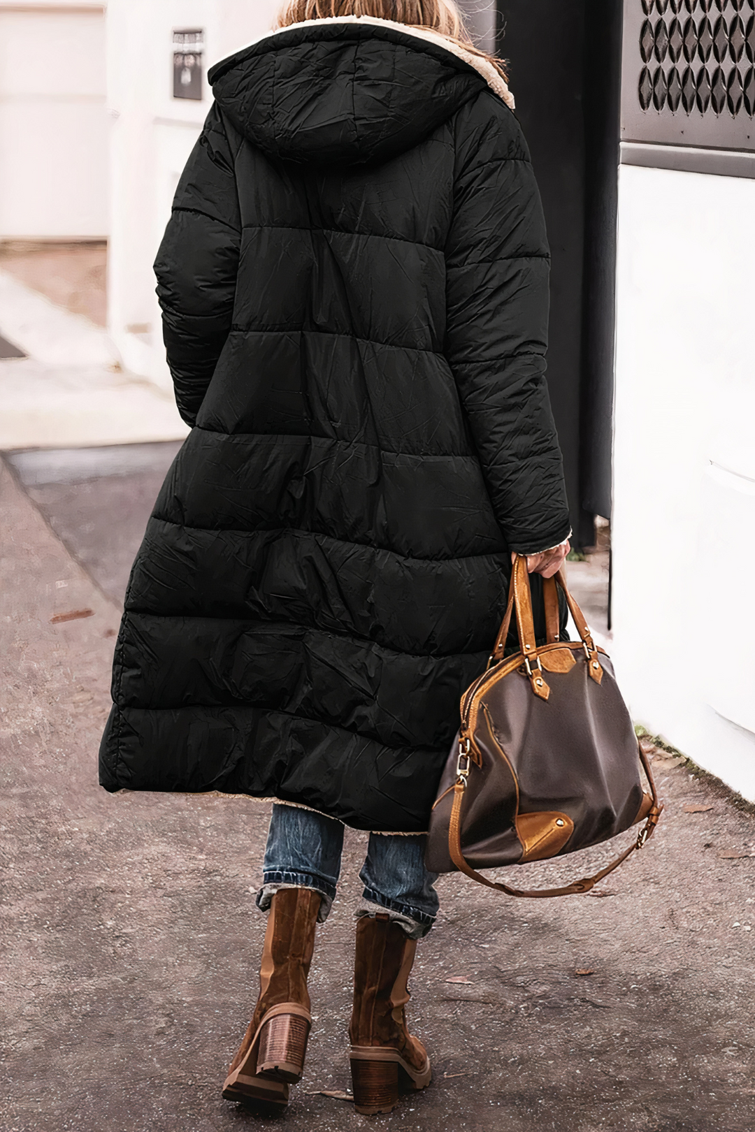 Stilvoller Damen Parka-Mantel mit doppelseitigem Design, warm und modern, ideal für Wintertage und festliche Anlässe.