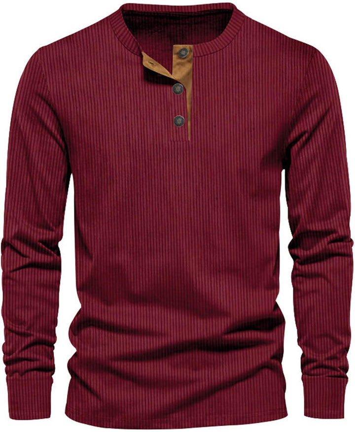 "Stilvolles Cord Langarmshirt für Männer in sanften Farben, weich und elegant für Alltag und besondere Anlässe."