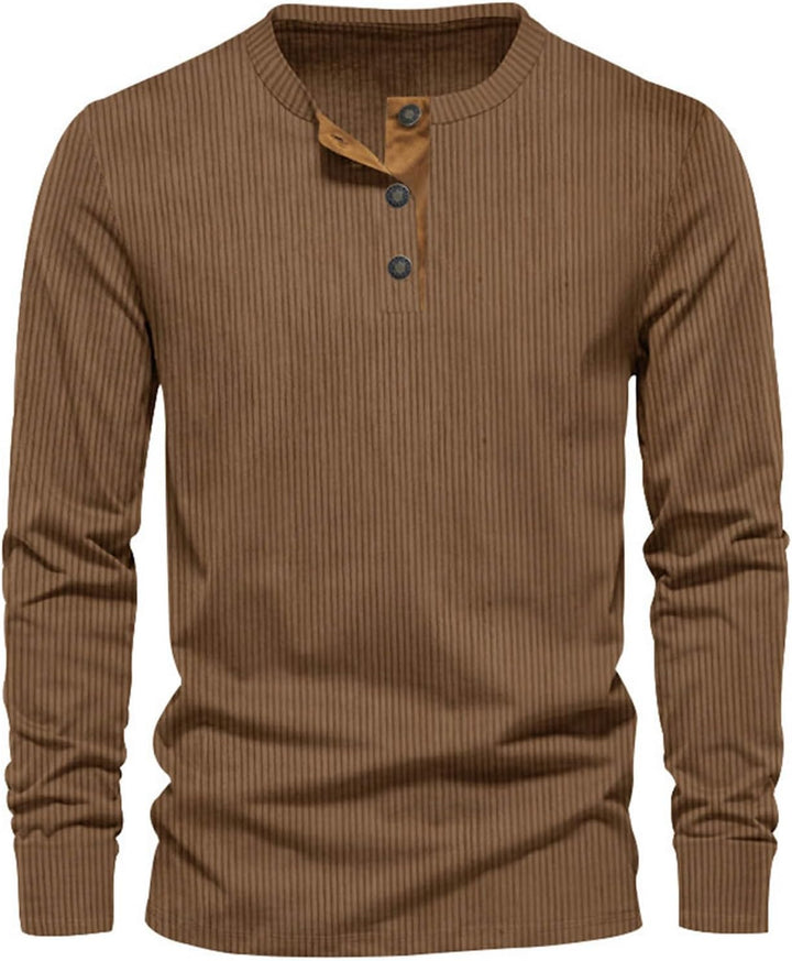 "Stilvolles Cord Langarmshirt für Männer in sanften Farben, weich und elegant für Alltag und besondere Anlässe."