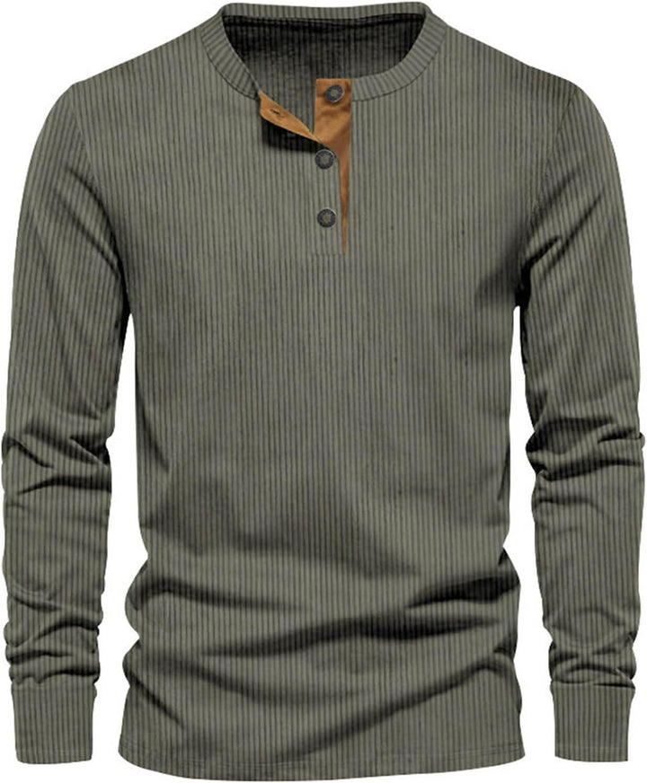 "Stilvolles Cord Langarmshirt für Männer in sanften Farben, weich und elegant für Alltag und besondere Anlässe."