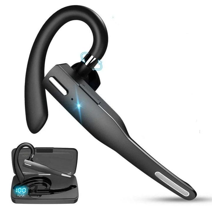 Stilvolles kabelloses Bluetooth-Headset mit drehbarem Ohrbügel, CVC8.0-Technologie und 48h Wiedergabezeit.
