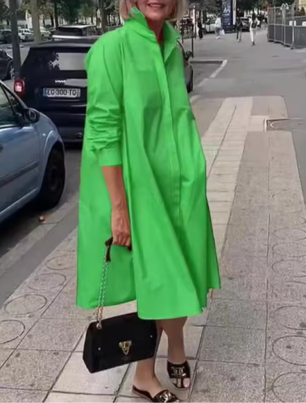 Stilvolles Polokleid, sportlich-elegant, in Blau, mit Knopfleiste, ideal für lässige Anlässe und Wochenendaktivitäten.