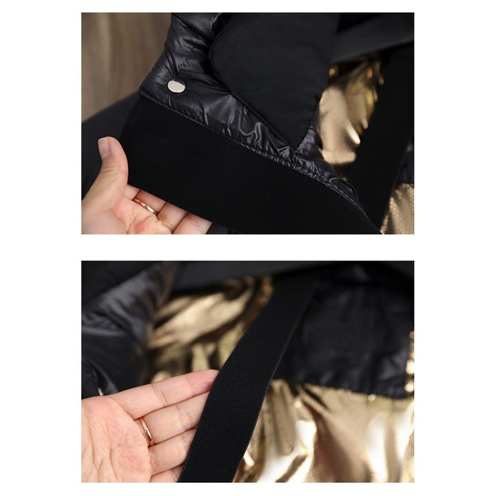 "Stylische Daunen-Winterjacke für Damen, wasserdicht, elegant, schwarze Farbe, hält warm und bietet optimalen Schutz."