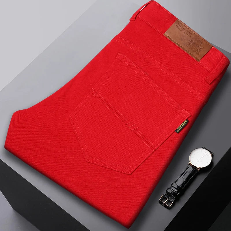 "Stylische Herren Slim Fit Jeans, blaue Denim-Hose, figurbetont mit klassischen Taschen, für modische und komfortable Outfits